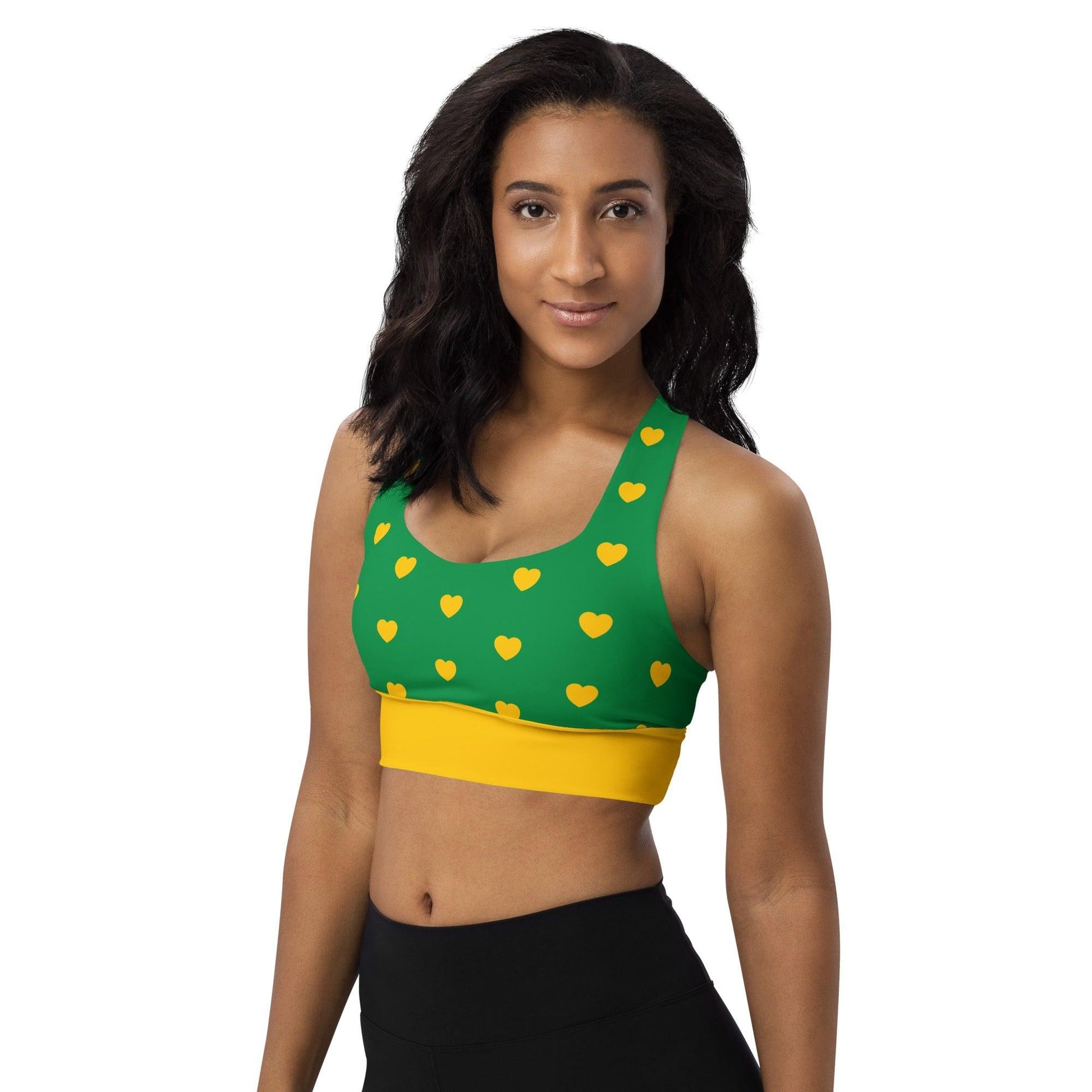 Sports Bra - HEARTS yellow green - SHALMIAK