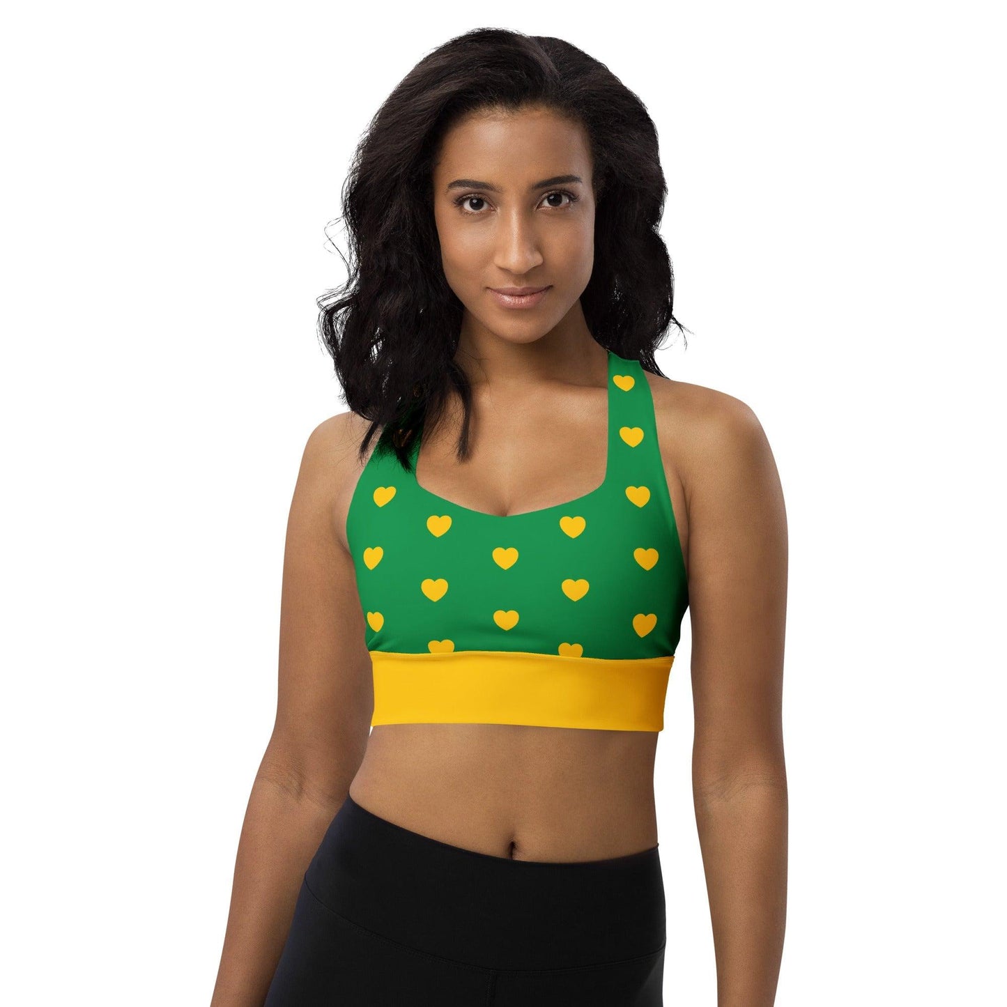 Sports Bra - HEARTS yellow green - SHALMIAK