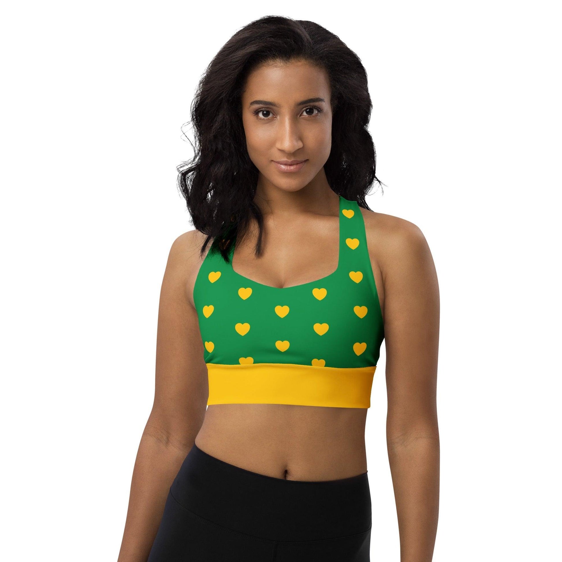 Sports Bra - HEARTS yellow green - SHALMIAK