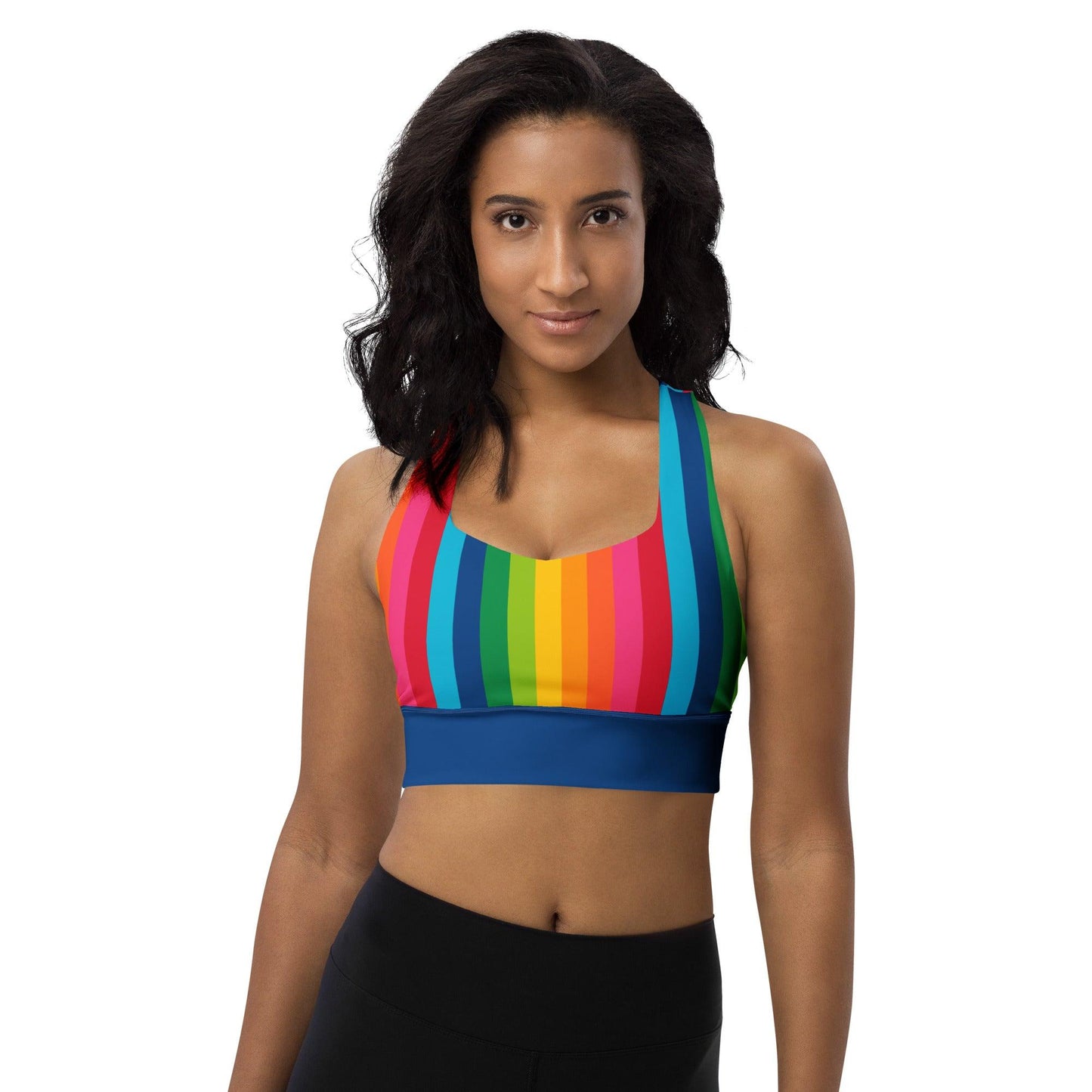 Sports Bra - RAINBOW STRIPE vertical - SHALMIAK