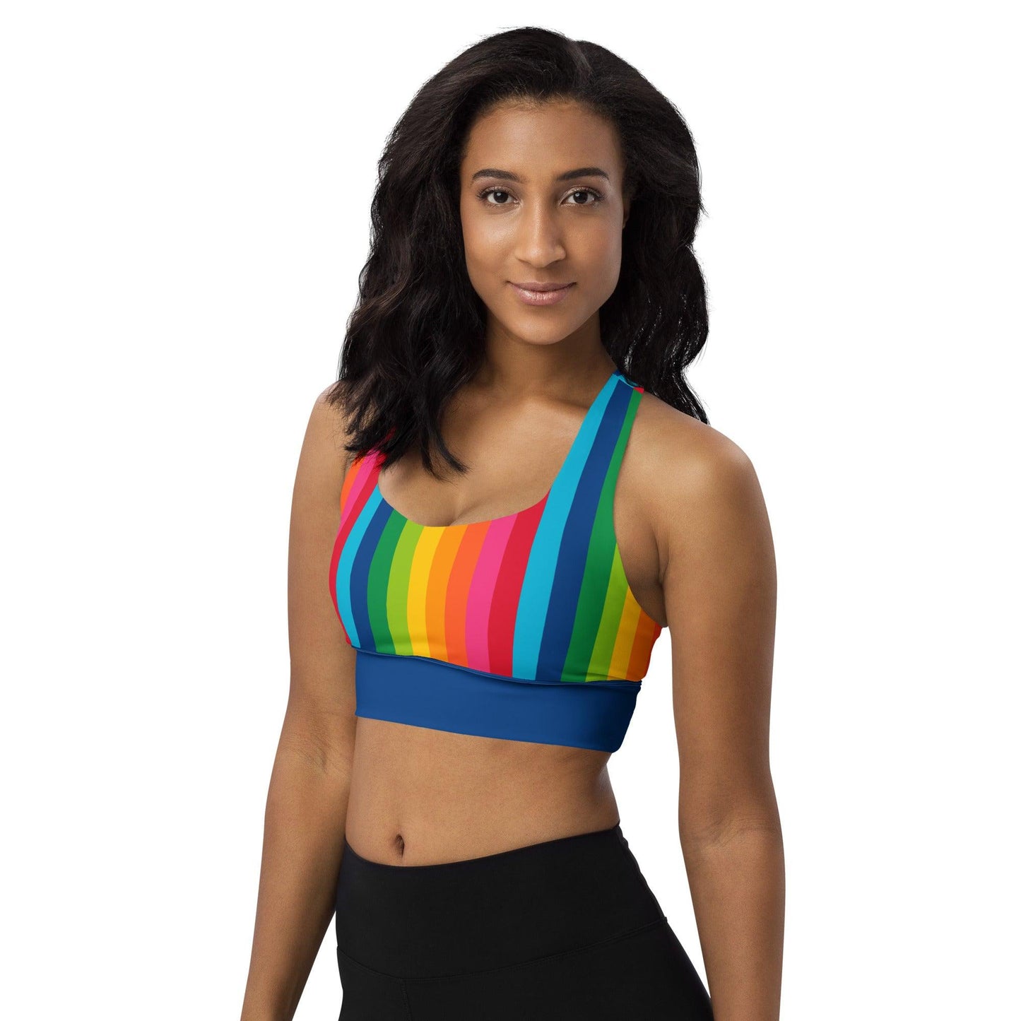 Sports Bra - RAINBOW STRIPE vertical - SHALMIAK