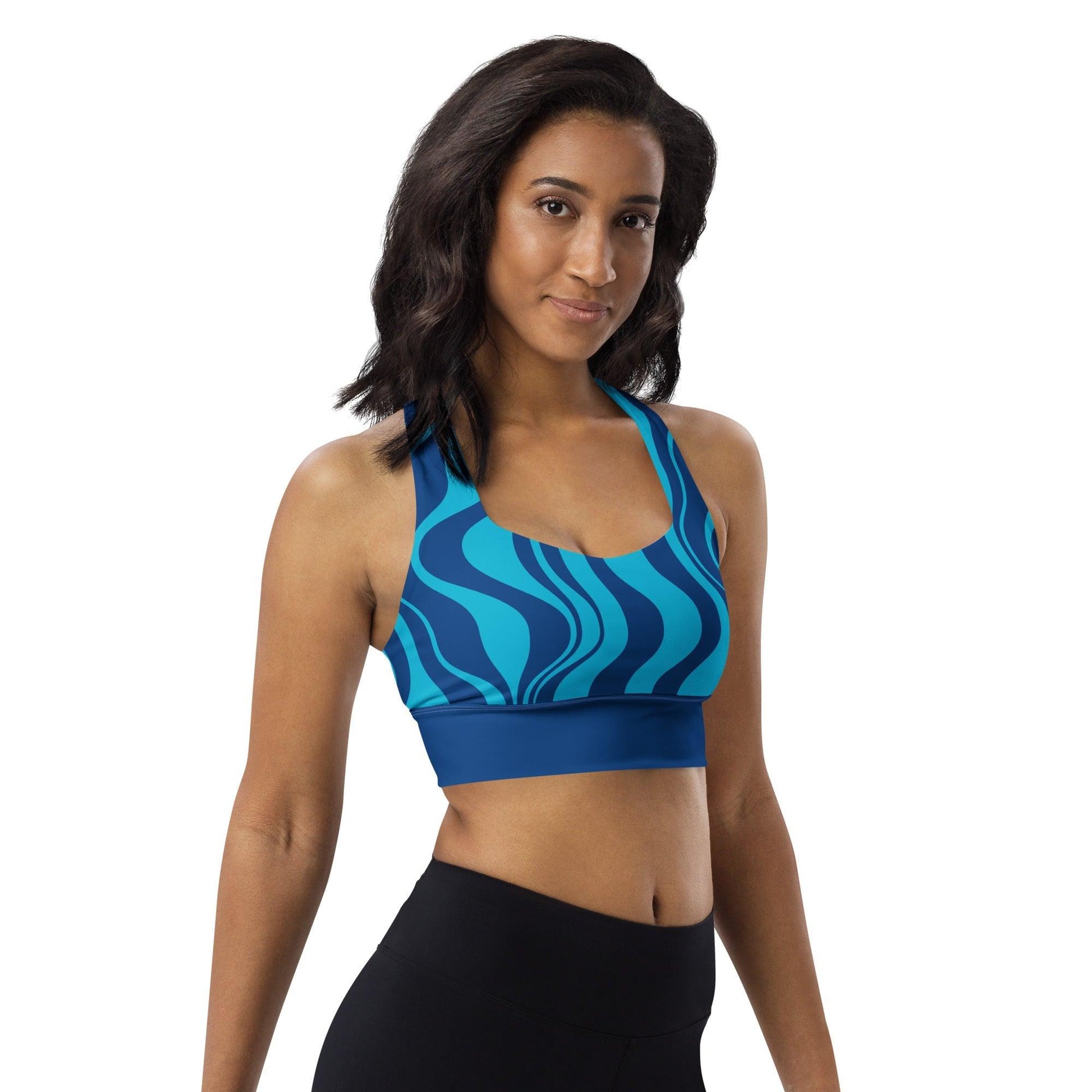 Sports Bra - WAVY blues - SHALMIAK