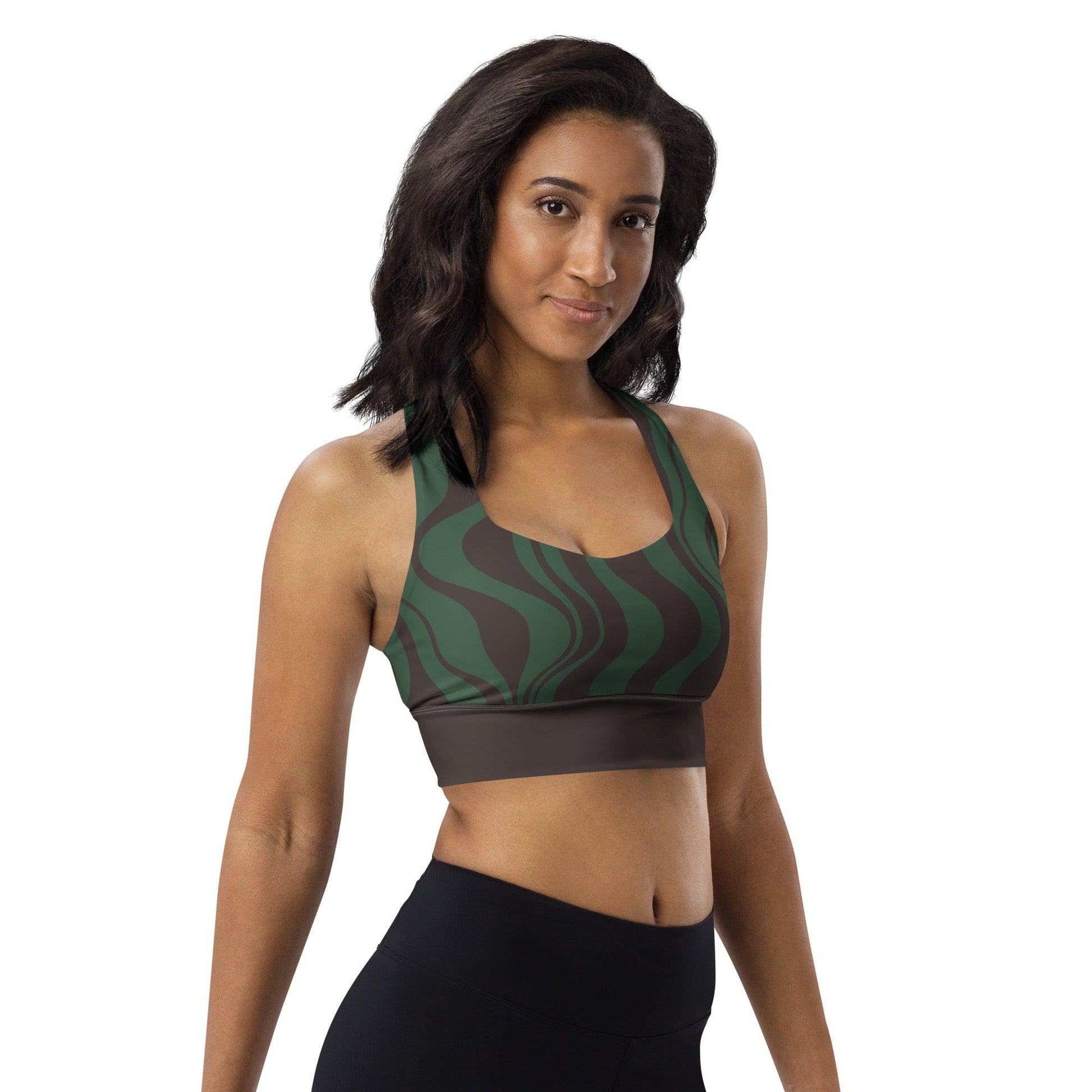 Sports Bra - WAVY forest - SHALMIAK