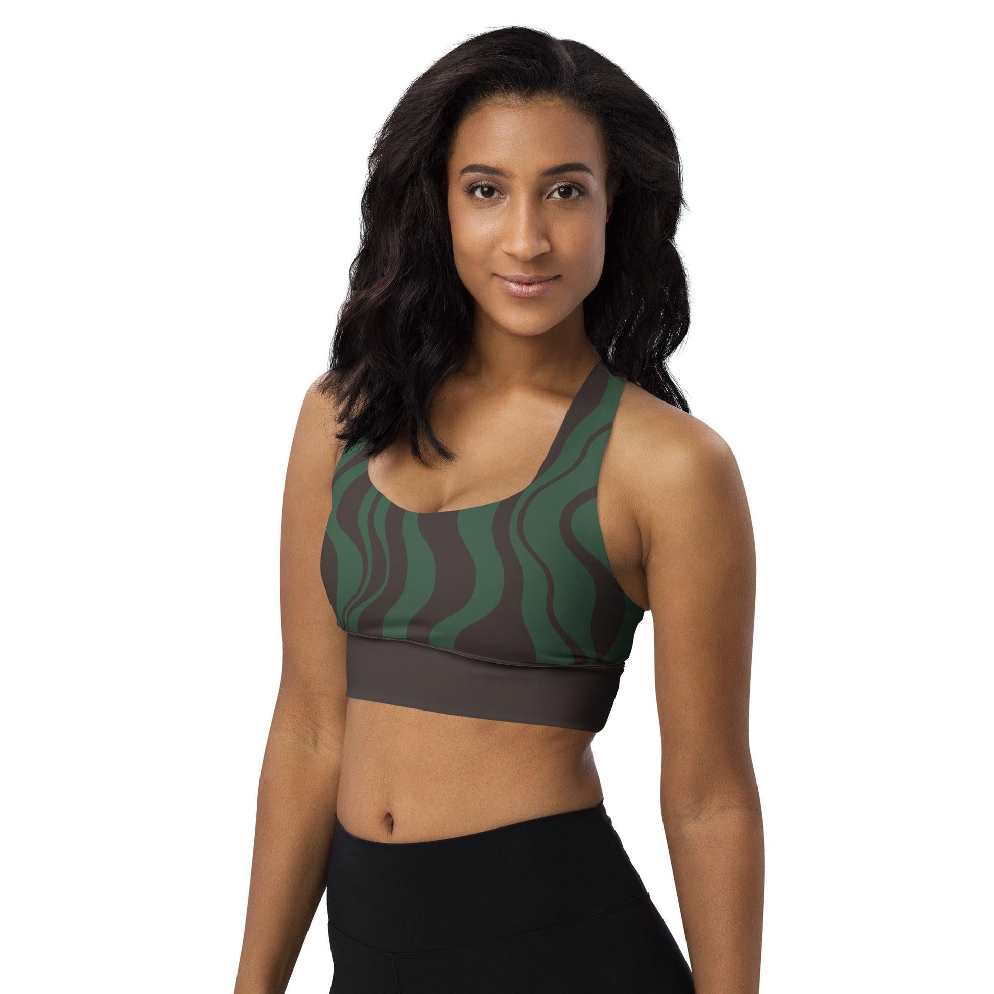 Sports Bra - WAVY forest - SHALMIAK