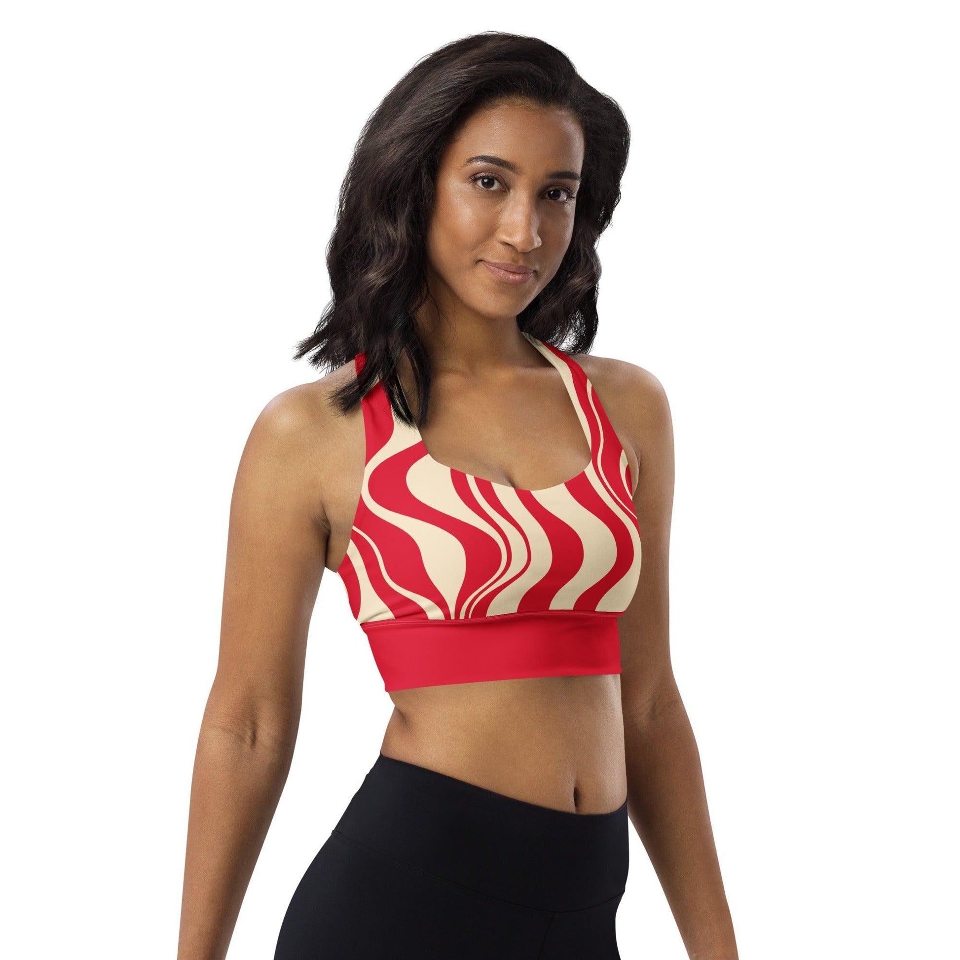 Sports Bra - WAVY red natural - SHALMIAK