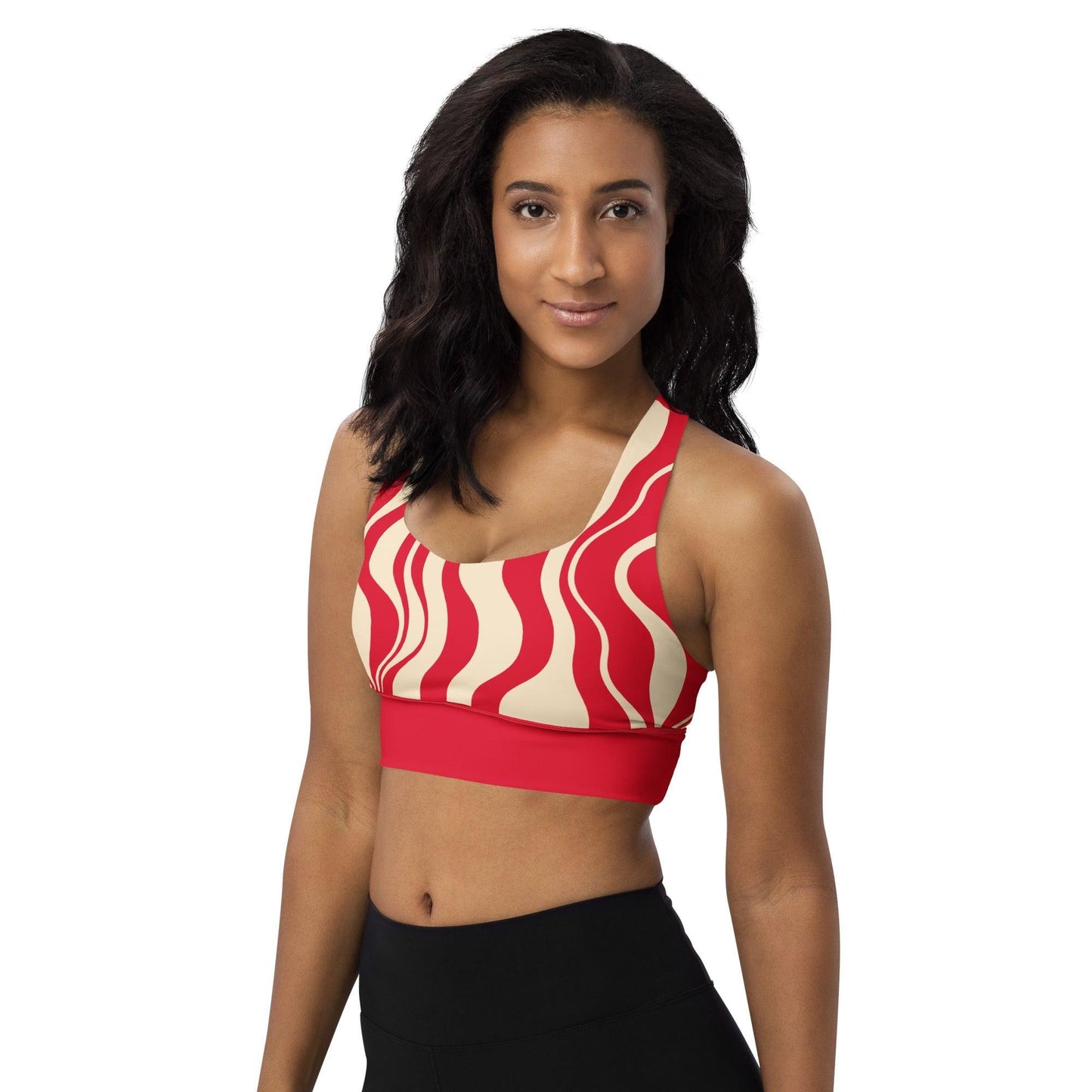 Sports Bra - WAVY red natural - SHALMIAK