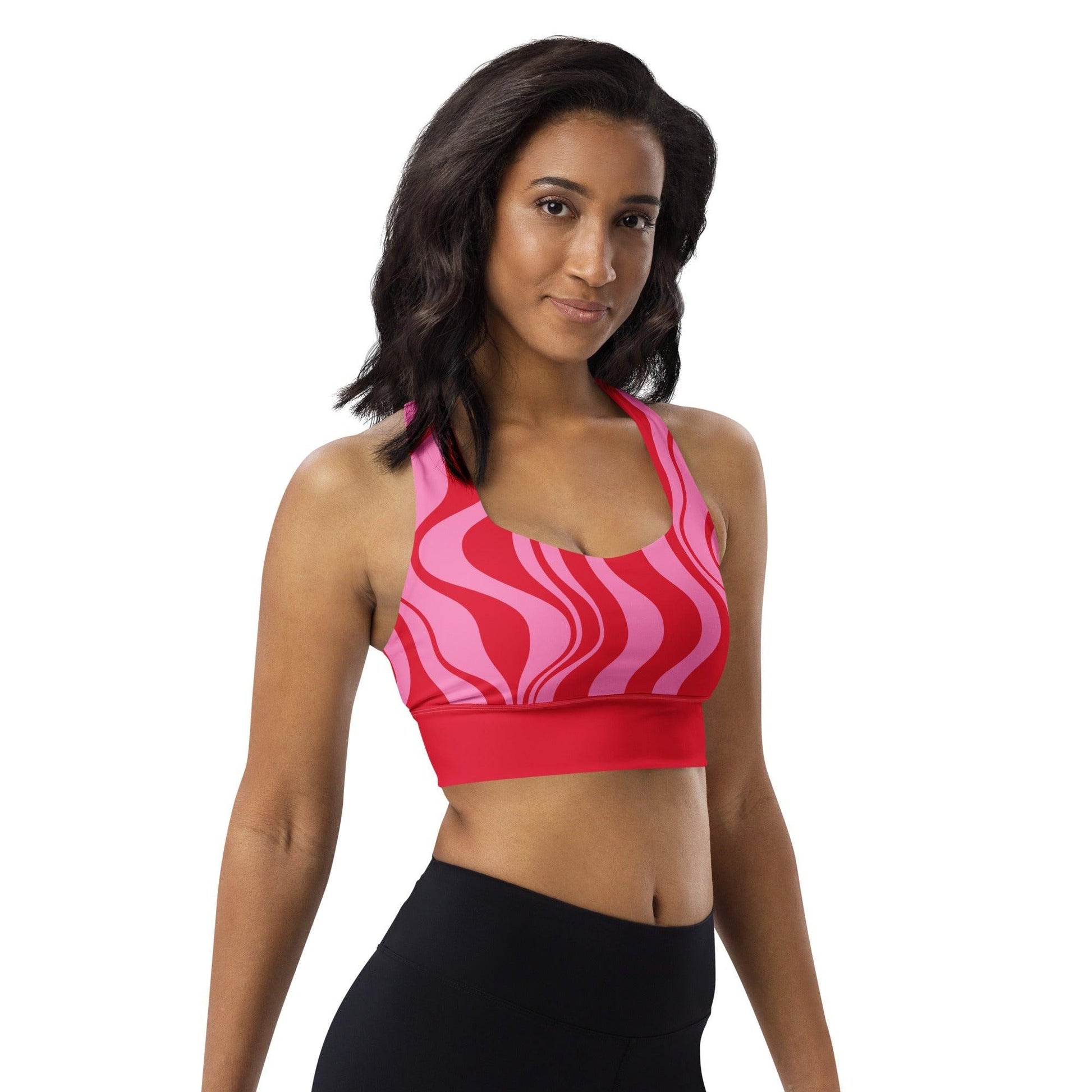 Sports Bra - WAVY red pink - SHALMIAK