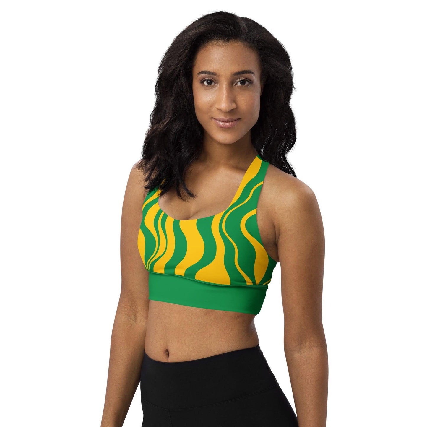 Sports Bra - WAVY yellow green - SHALMIAK
