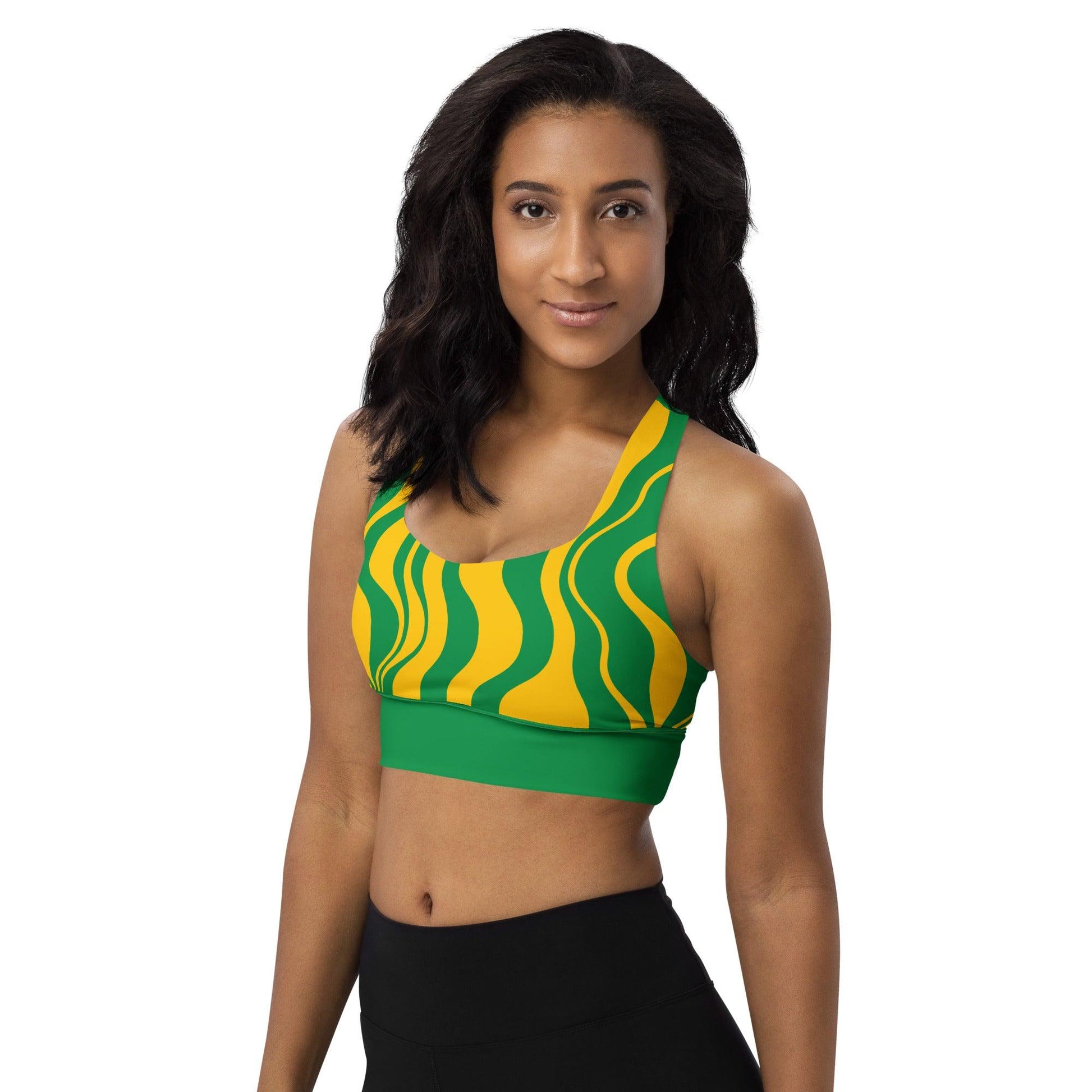 Sports Bra - WAVY yellow green - SHALMIAK