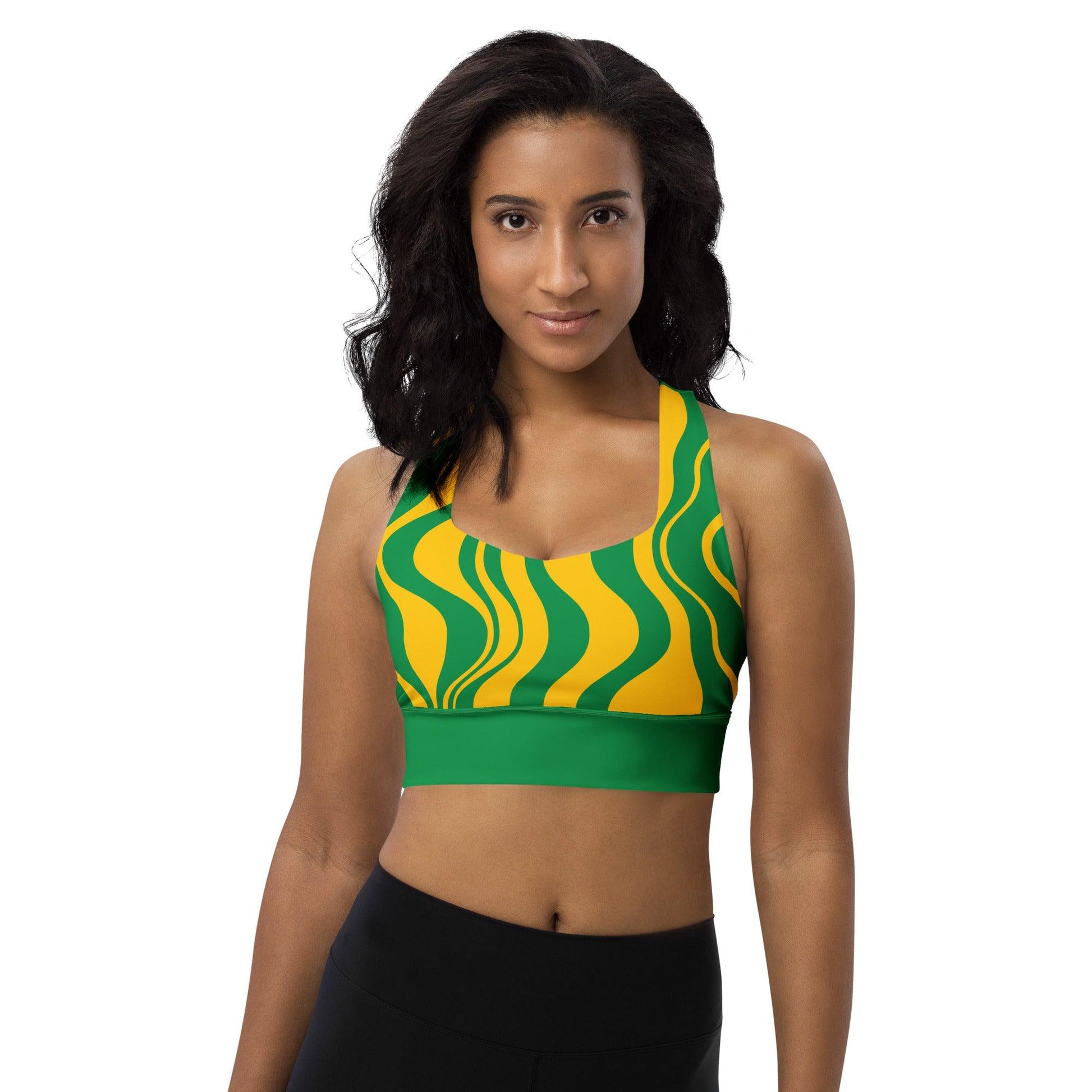 Sports Bra - WAVY yellow green - SHALMIAK