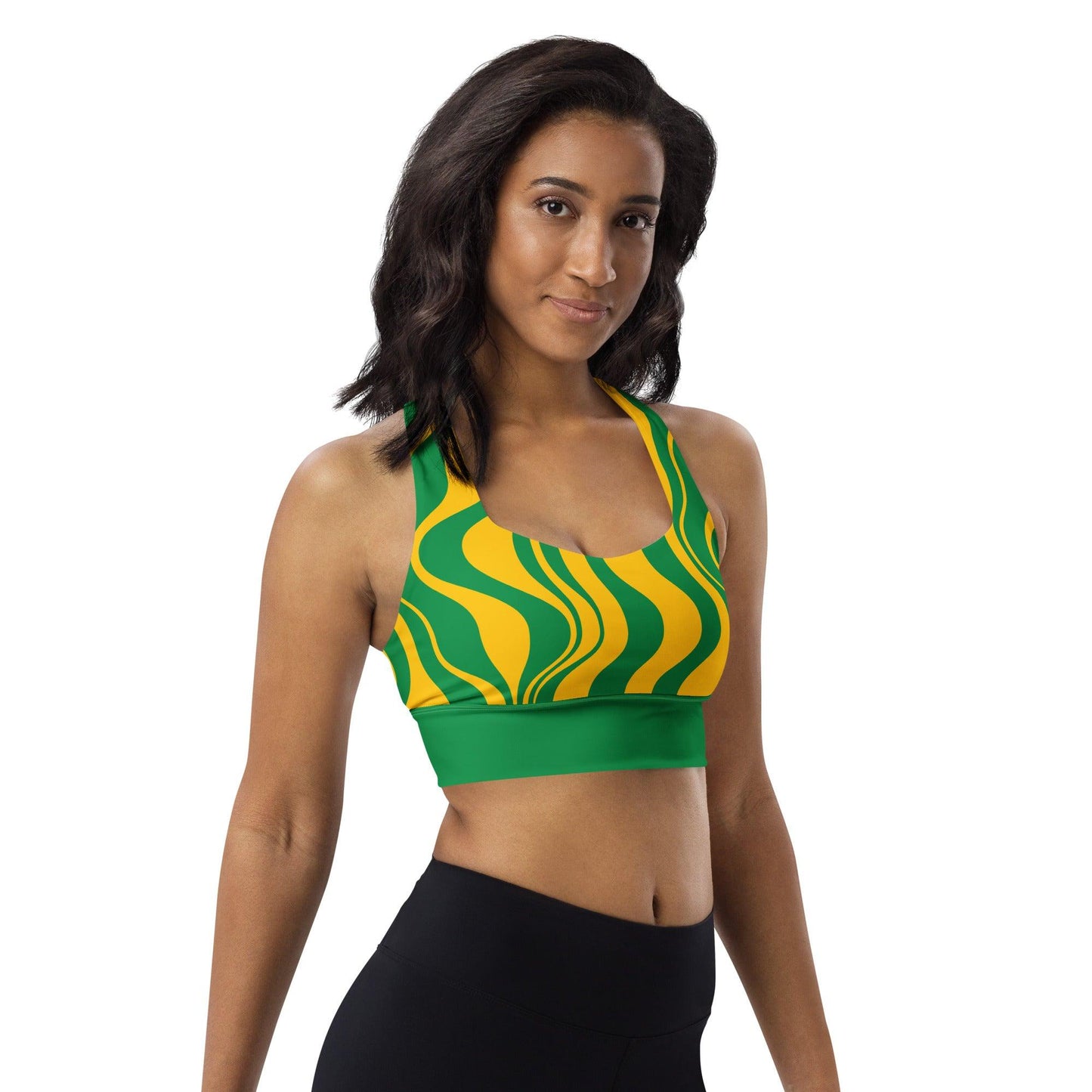 Sports Bra - WAVY yellow green - SHALMIAK