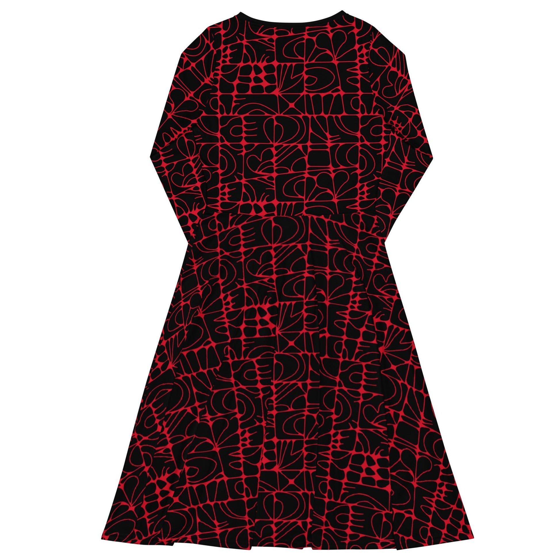 STONE SPIRIT black red - Midi Dress With Pockets - SHALMIAK