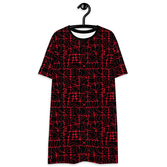 STONE SPIRIT black red - T-Shirt Dress - SHALMIAK