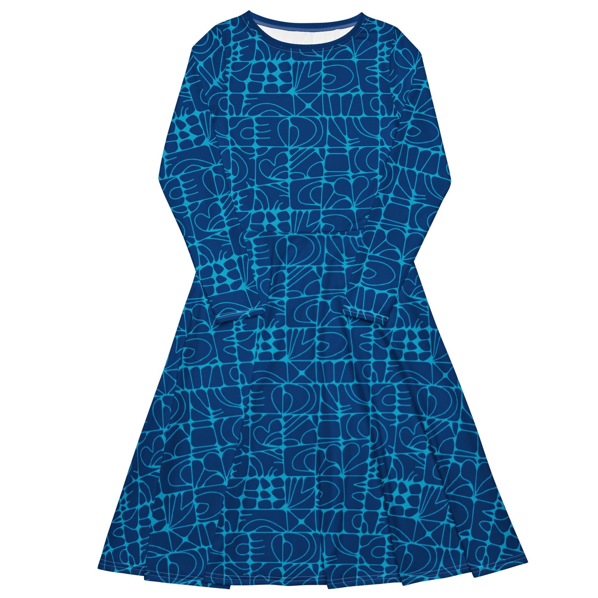 STONE SPIRIT blue - Midi Dress With Pockets - SHALMIAK