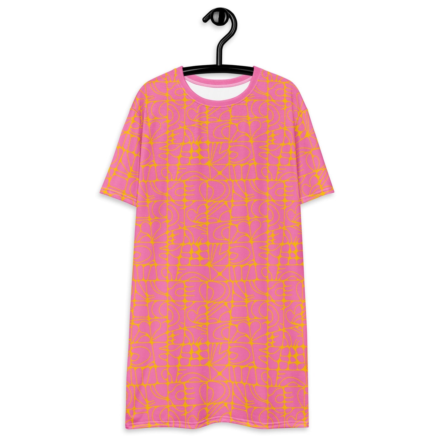 STONE SPIRIT pink yellow - T-Shirt Dress - SHALMIAK