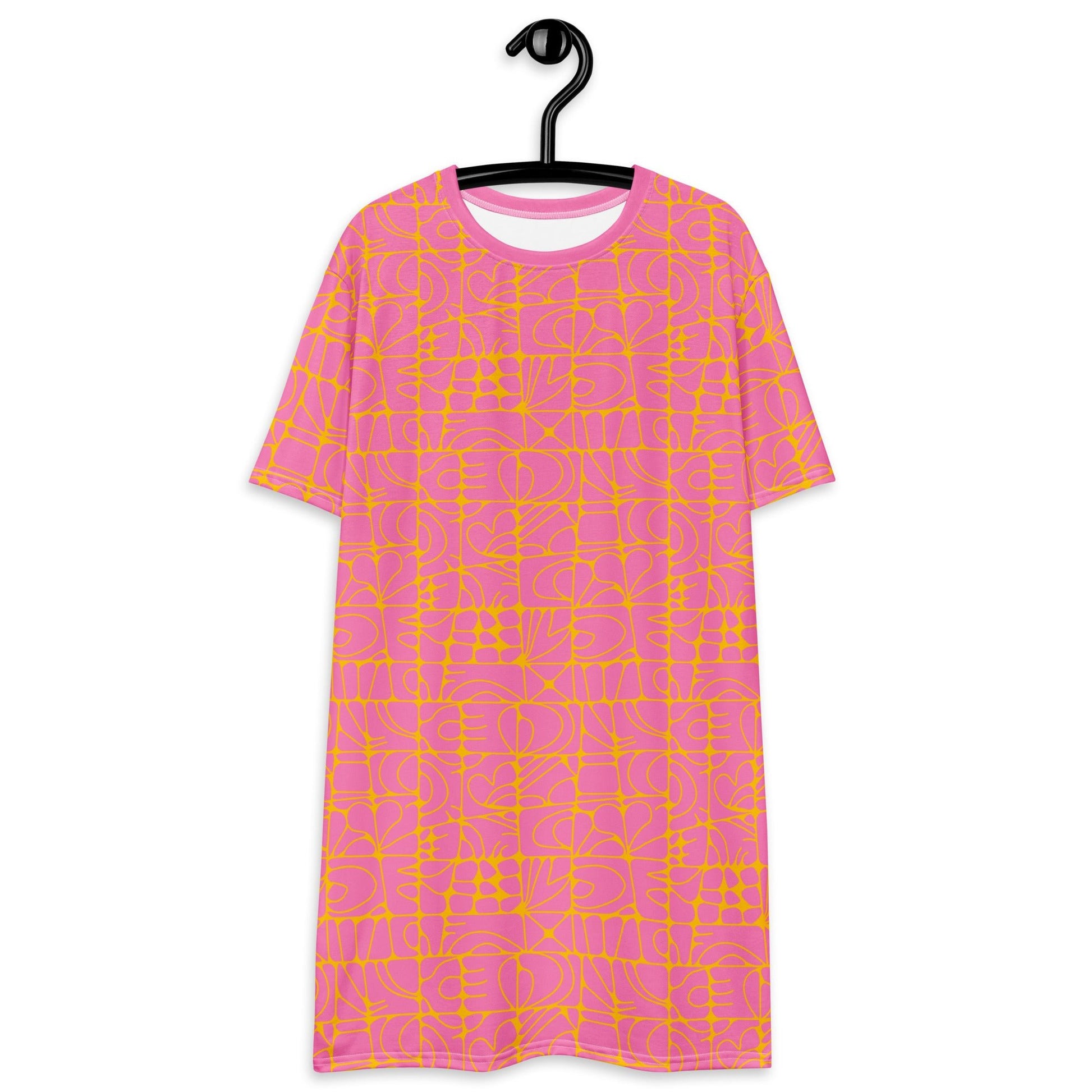 STONE SPIRIT pink yellow - T-Shirt Dress - SHALMIAK