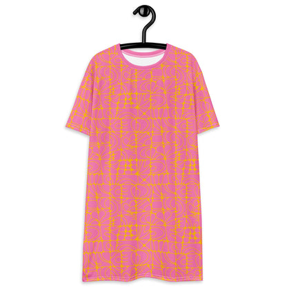 STONE SPIRIT pink yellow - T-Shirt Dress - SHALMIAK