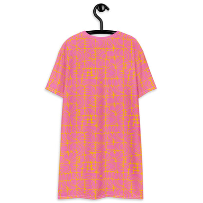 STONE SPIRIT pink yellow - T-Shirt Dress - SHALMIAK