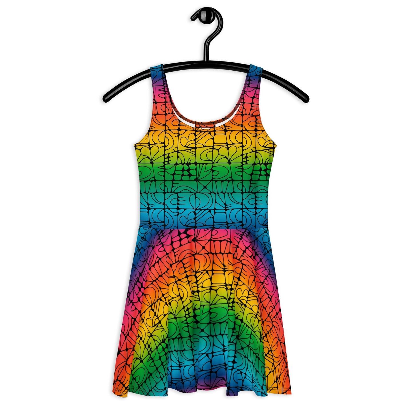 STONE SPIRIT rainbow black - Skater Dress - SHALMIAK