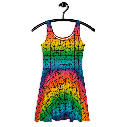 Skater Dress - STONE SPIRIT rainbow black