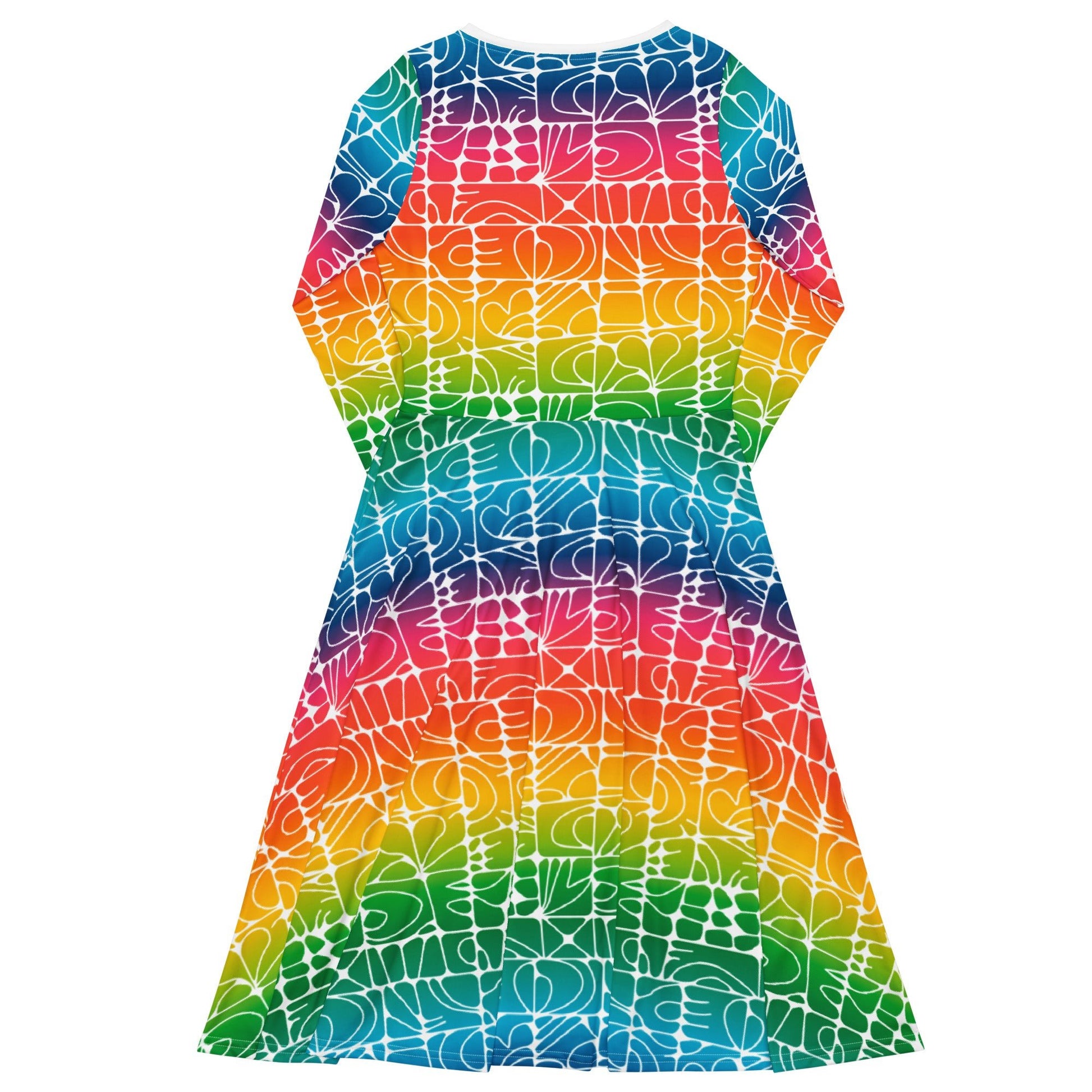 STONE SPIRIT rainbow white - Midi Dress With Pockets - SHALMIAK