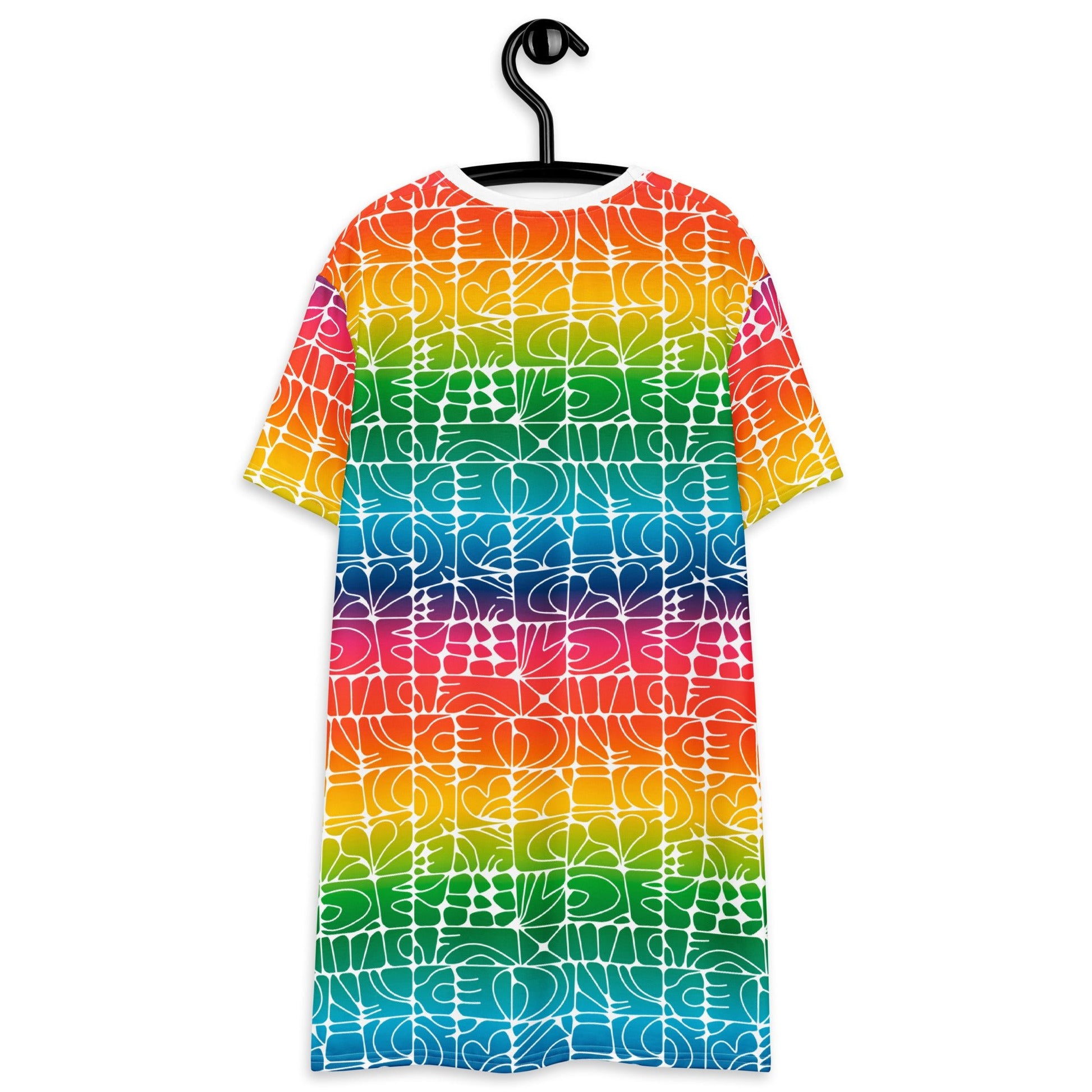 STONE SPIRIT rainbow white - T-Shirt Dress - SHALMIAK