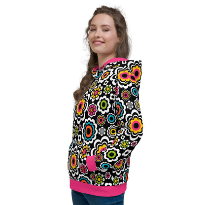 Hoodie - SUGAR BLOOM - Playful candy flowers print