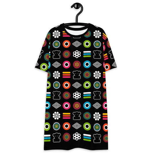 T-Shirt Dress - SWEET CANDY - Colorful Candy Print