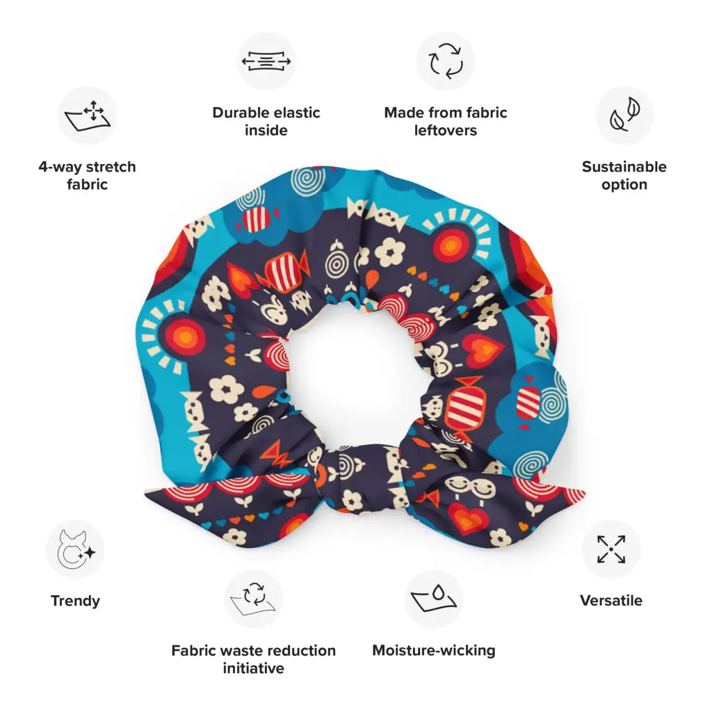 SWEET DAYS blue - Recycled Scrunchie