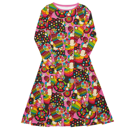 SWEET FREAK pink - Midi Dress With Pockets - SHALMIAK