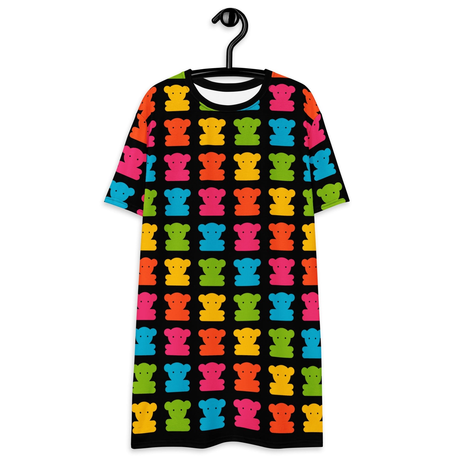 SWEET TEDDY happy black - T-Shirt Dress - SHALMIAK