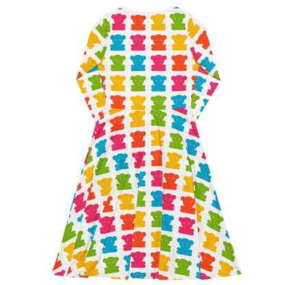 SWEET TEDDY happy white - Midi Dress With Pockets - SHALMIAK