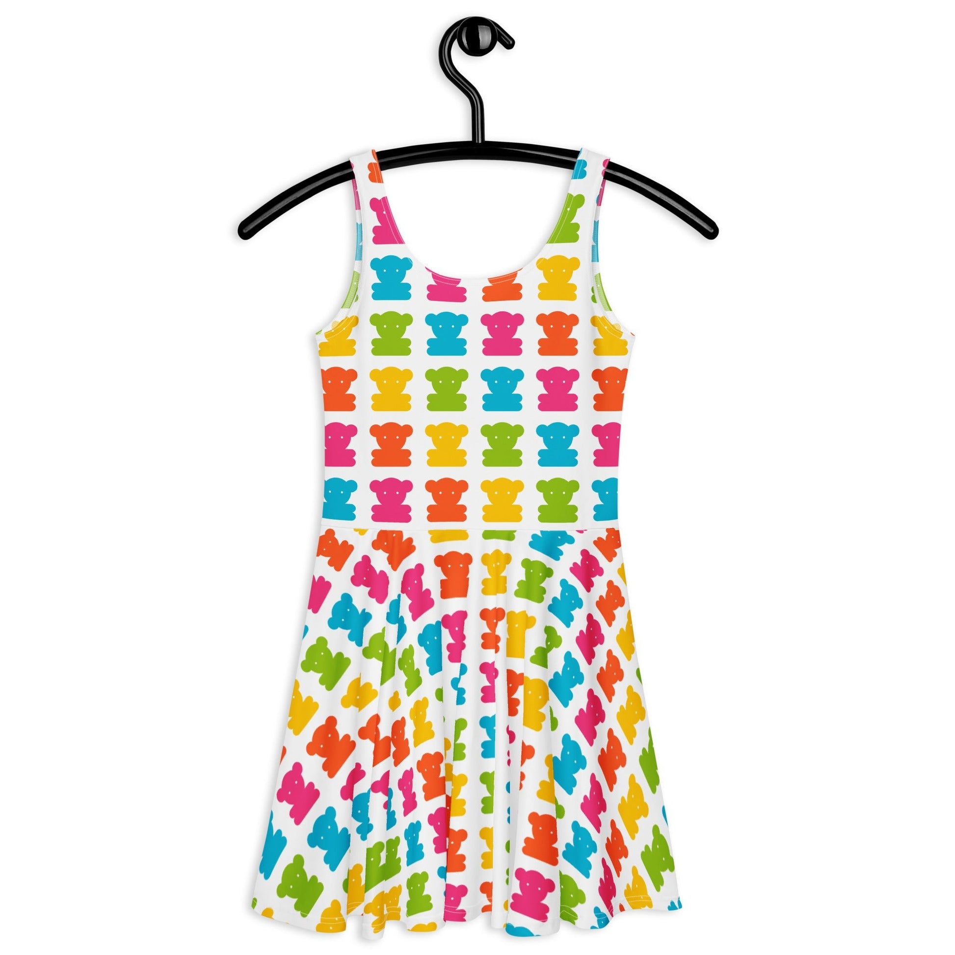 Skater dress - SWEET TEDDY happy white - Cute teddy bear print