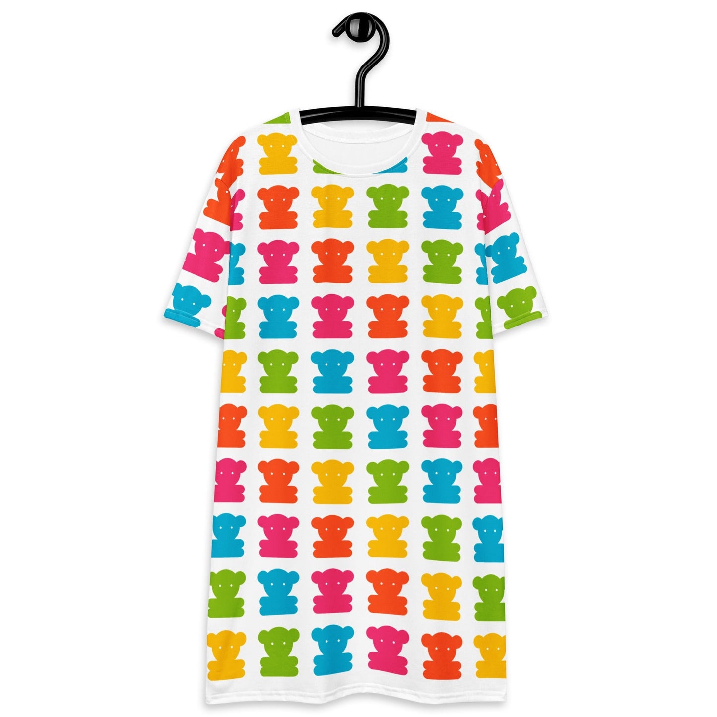 SWEET TEDDY happy white - T-Shirt Dress - SHALMIAK