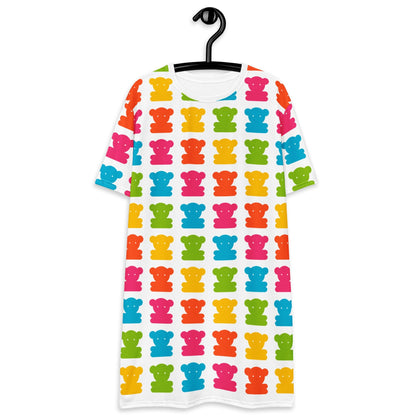 SWEET TEDDY happy white - T-Shirt Dress - SHALMIAK