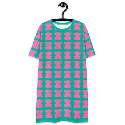 SWEET TEDDY pink mint - T-Shirt Dress - SHALMIAK