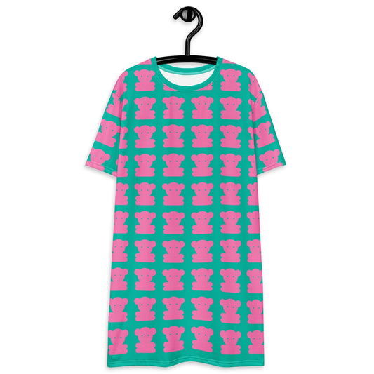 SWEET TEDDY pink mint - T-Shirt Dress - SHALMIAK