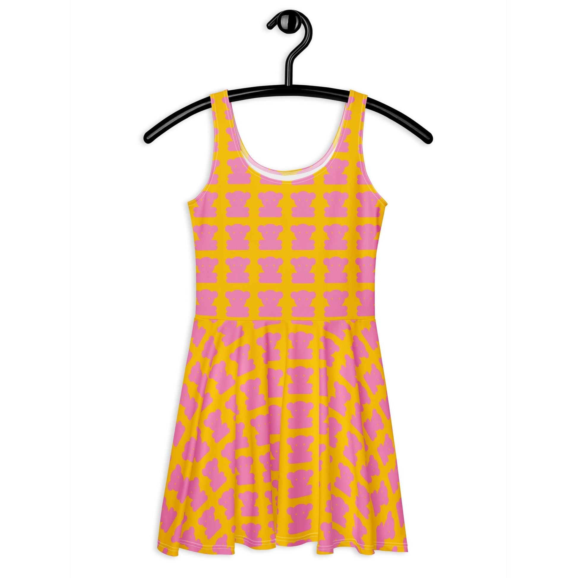 SWEET TEDDY pink yellow - Skater Dress - SHALMIAK