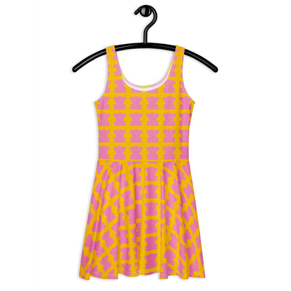SWEET TEDDY pink yellow - Skater Dress - SHALMIAK