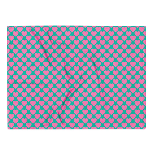 Blanket - ELLIE LOVE pink mint - Bold Heart Print