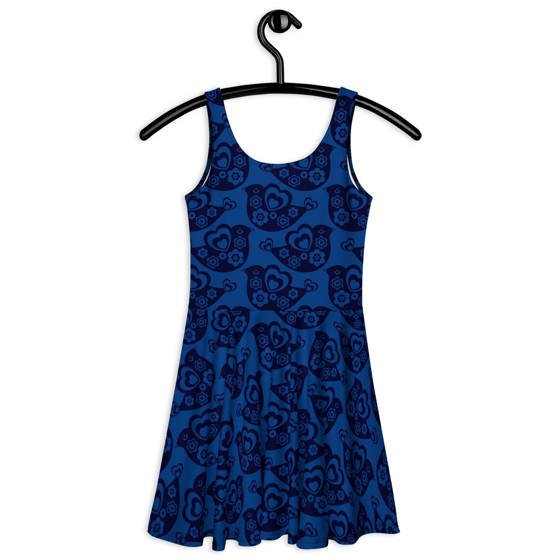 TWEET LOVE dark blue - Skater Dress - SHALMIAK