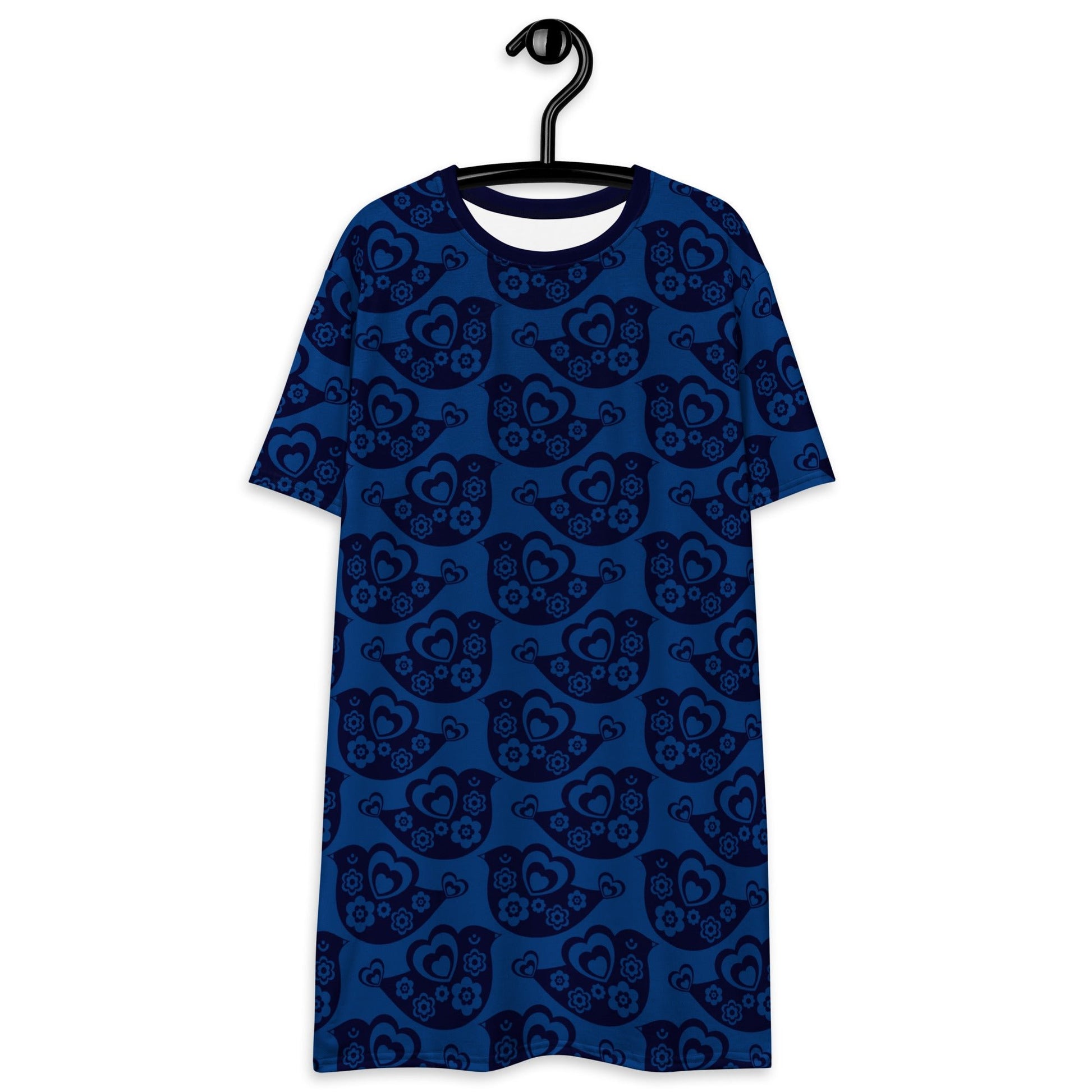 TWEET LOVE dark blue - T-Shirt Dress - SHALMIAK