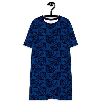 TWEET LOVE dark blue - T-Shirt Dress - SHALMIAK
