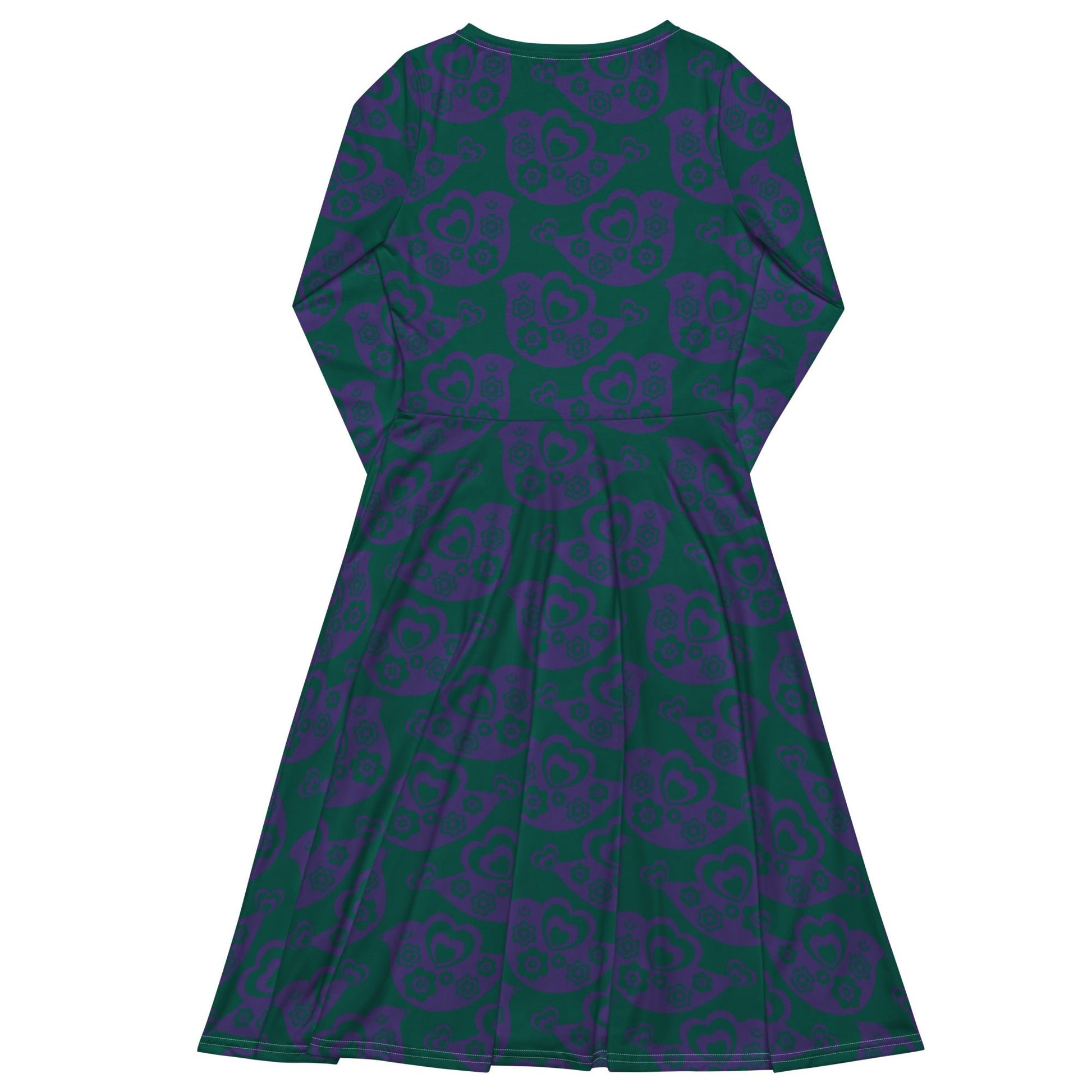 TWEET LOVE green purple - Midi Dress With Pockets - SHALMIAK