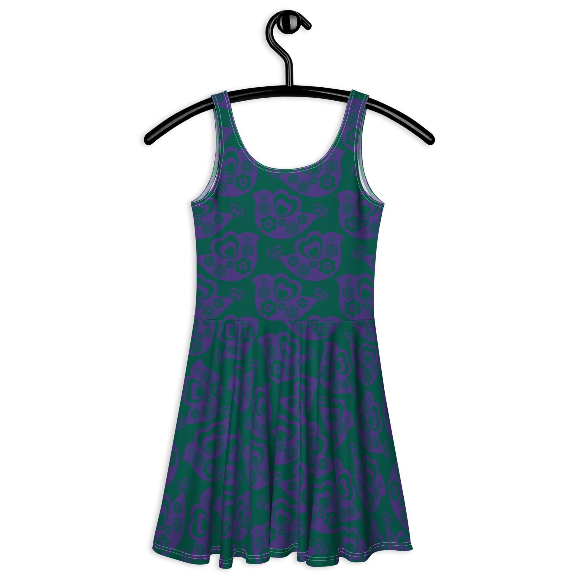 TWEET LOVE green purple - Skater Dress - SHALMIAK