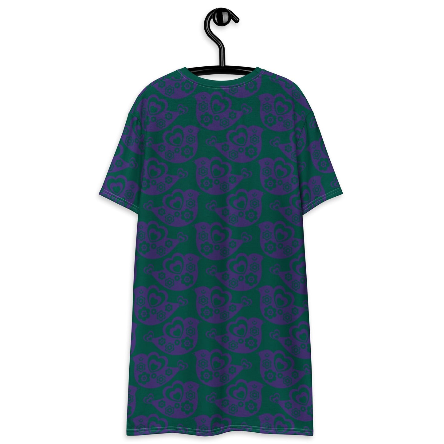 TWEET LOVE green purple - T-Shirt Dress - SHALMIAK