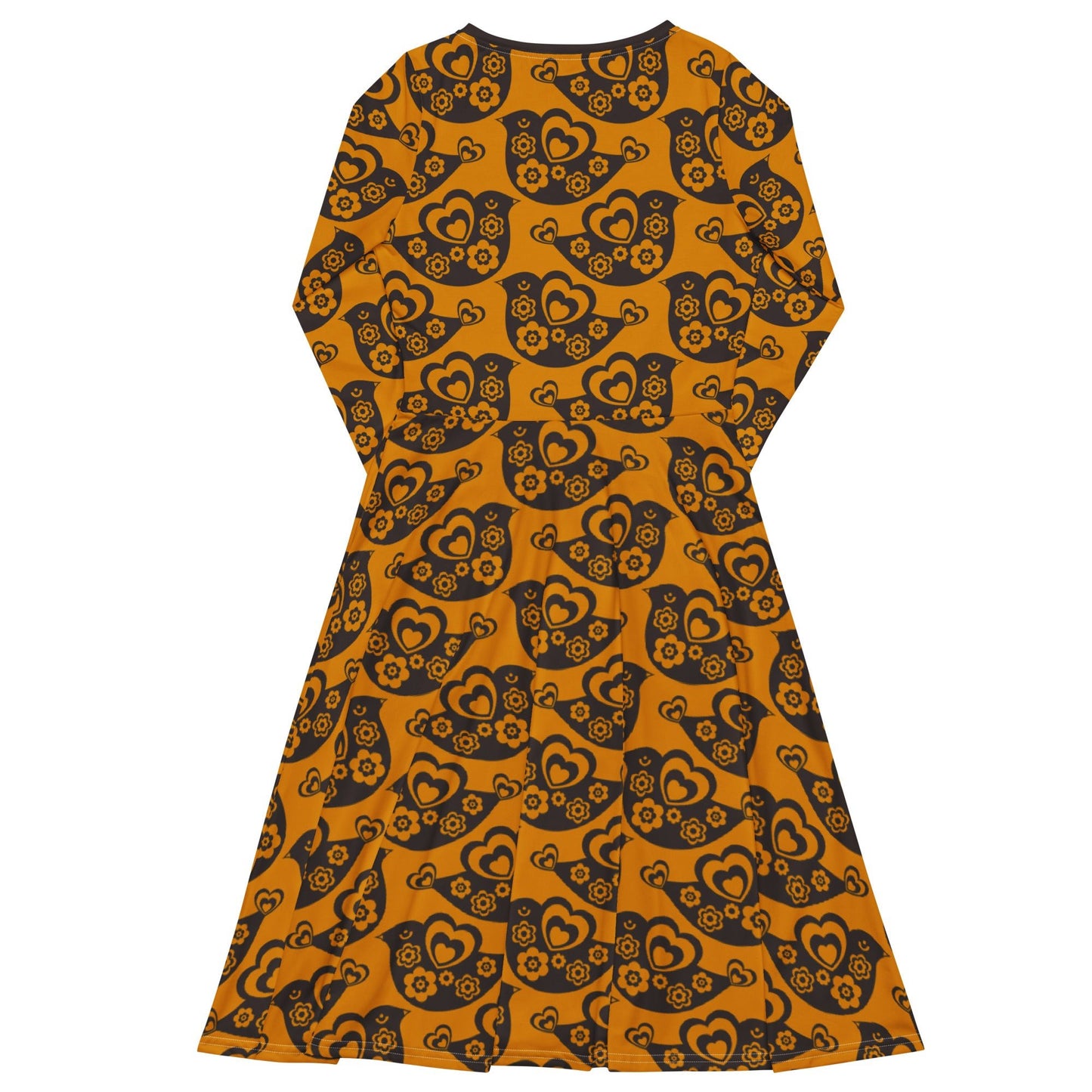 TWEET LOVE orange brown - Midi Dress With Pockets - SHALMIAK