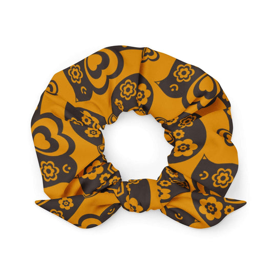 TWEET LOVE orange brown - Scrunchie