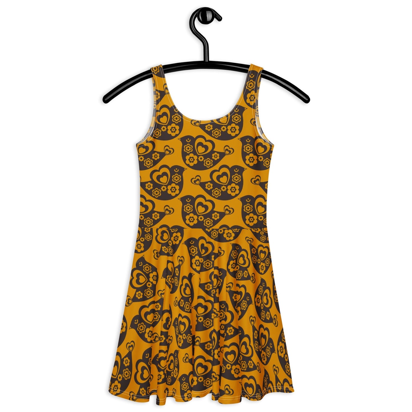 TWEET LOVE orange brown - Skater Dress - SHALMIAK