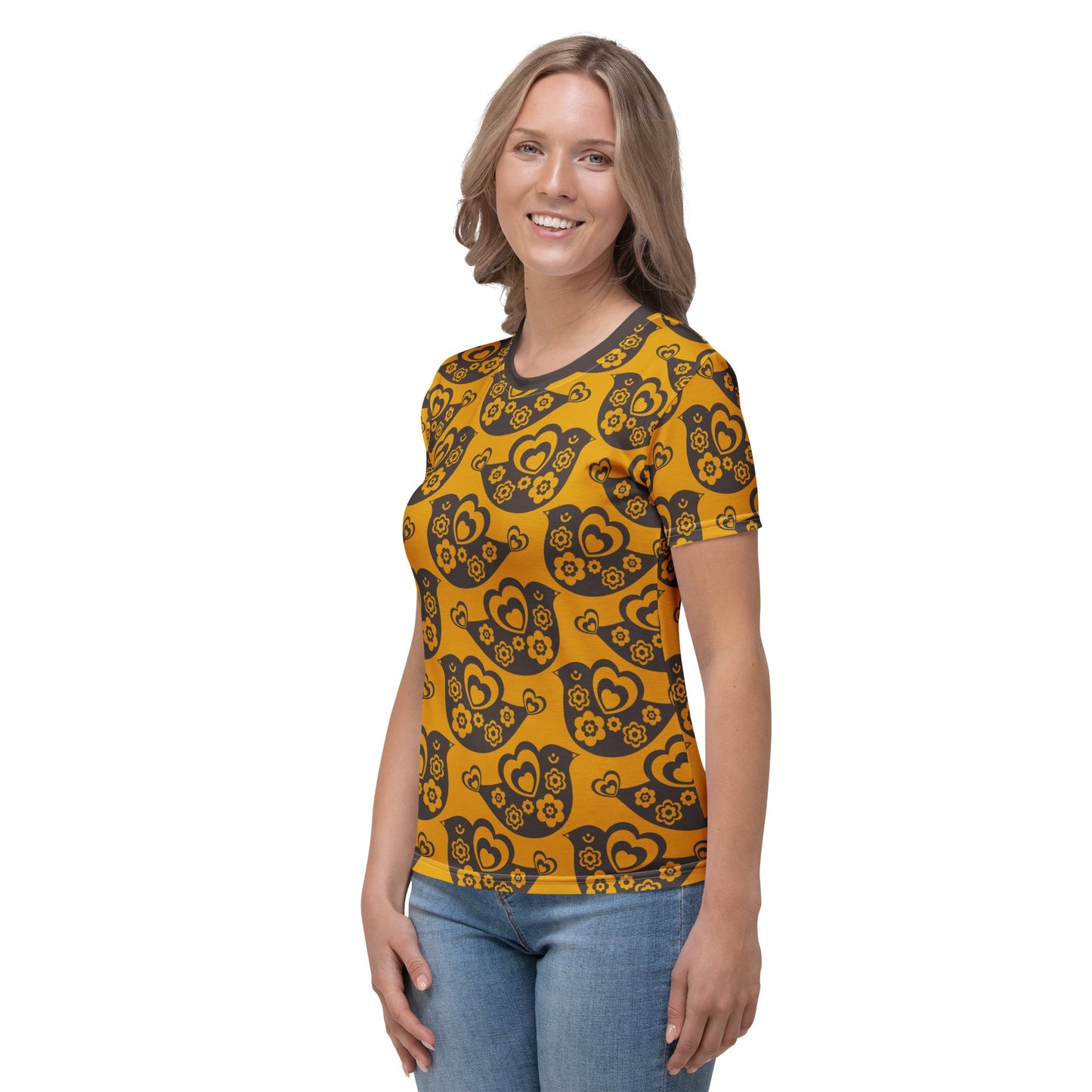 TWEET LOVE orange brown - Woman's T-shirt - SHALMIAK